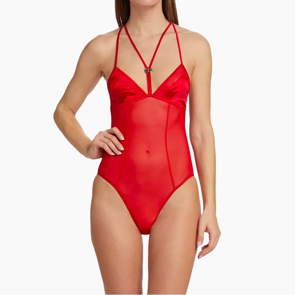 NWT Dolce & Gabbana Very Dark Red sheer lingerie set ♥️
